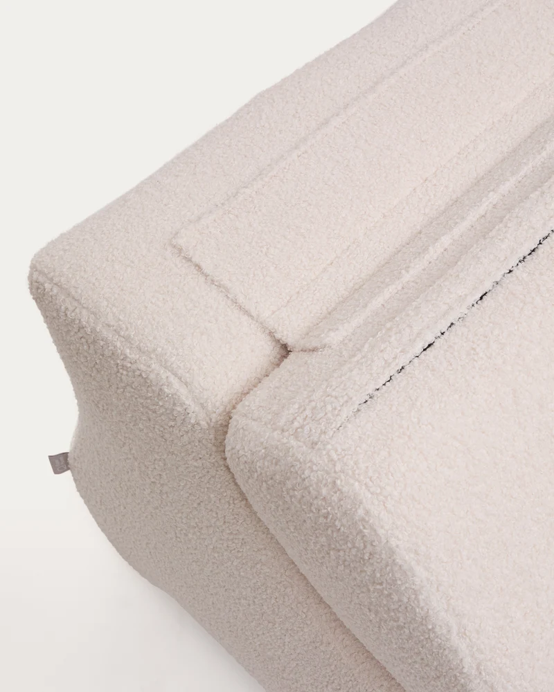 Club ecru-coloured, bouclé armchair