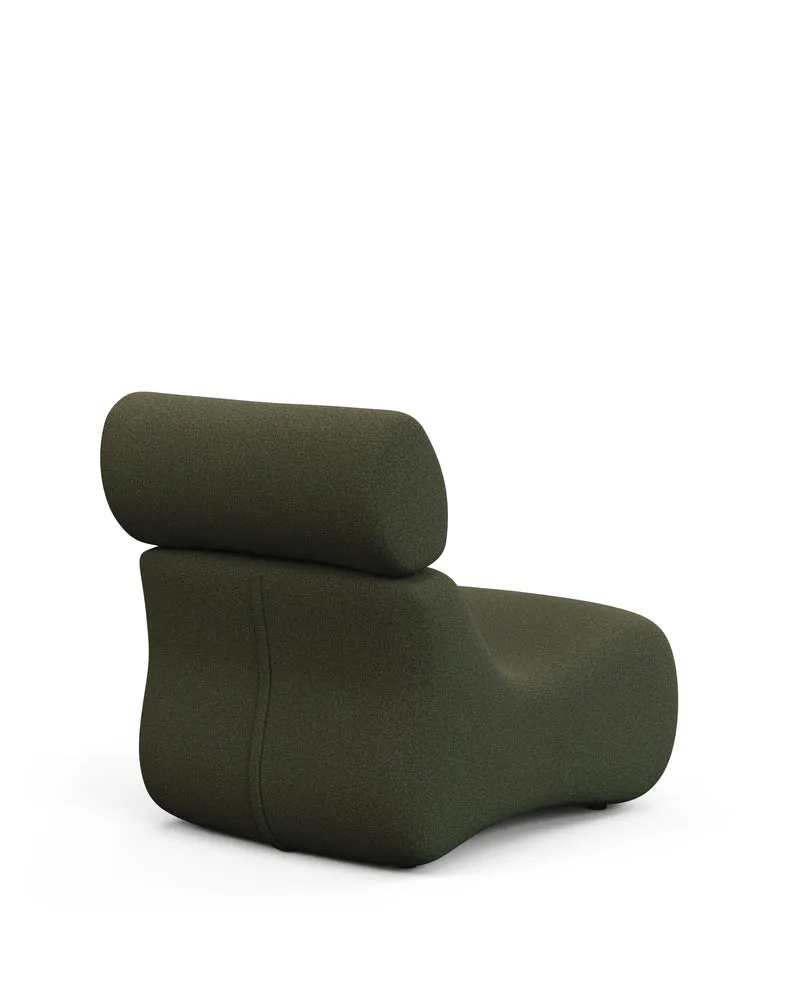 Club dark green bouclé armchair
