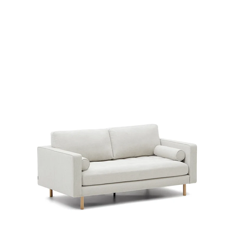 Debra 2-seater sofa in pearl chenille and natural legs, 182 cm FSC Mix Credit
