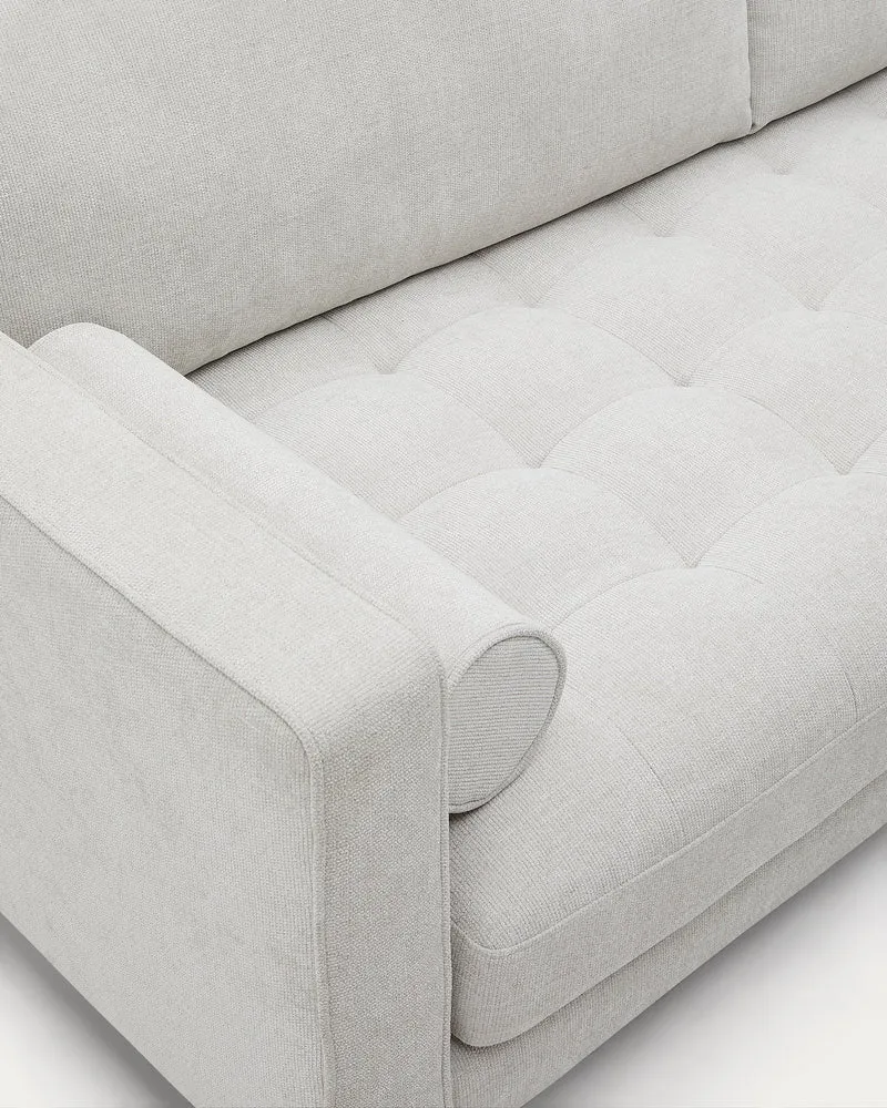 Debra 2-seater sofa in pearl chenille and natural legs, 182 cm FSC Mix Credit