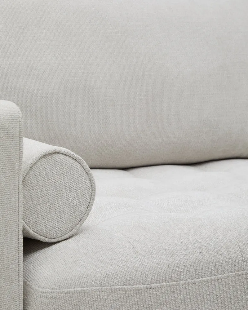 Debra 2-seater sofa in pearl chenille and natural legs, 182 cm FSC Mix Credit