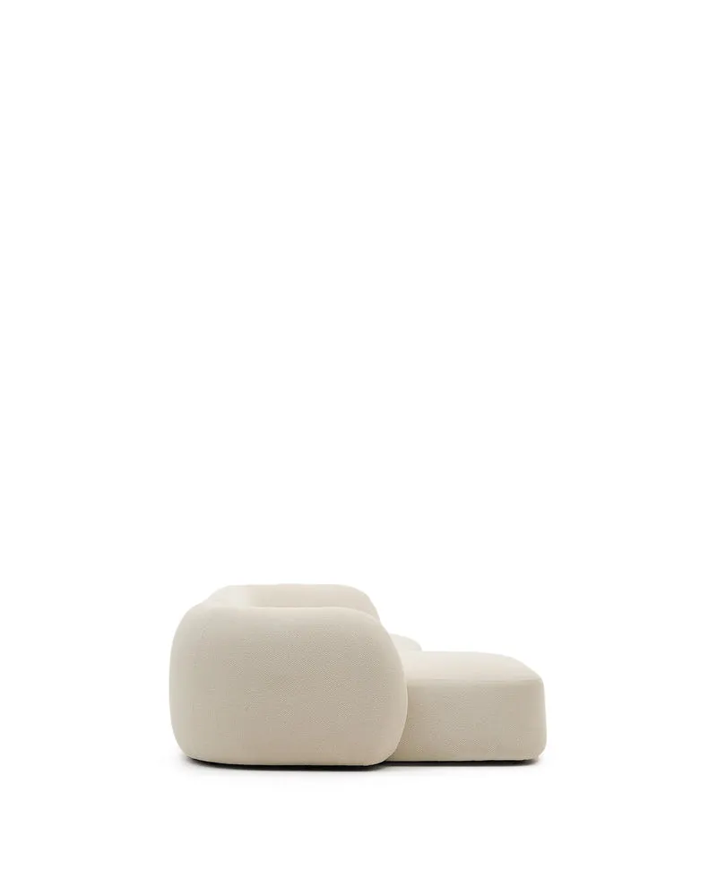 Martina ecru chenille 3-seater modular sofa with left chaise longue 287cm