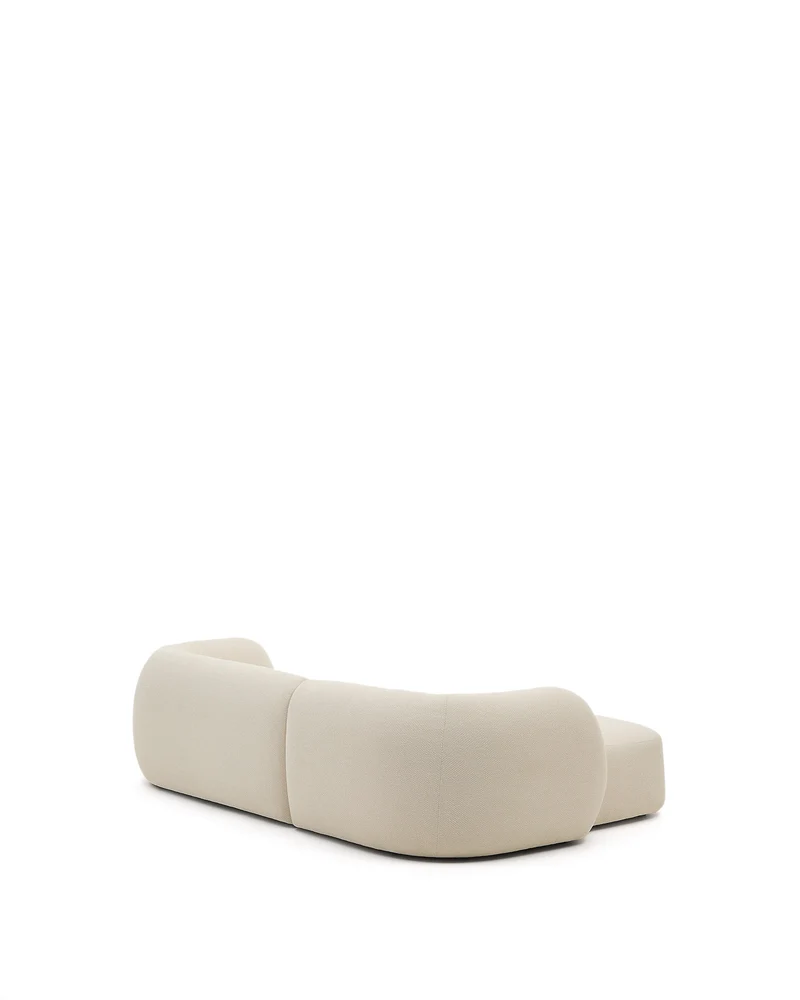Martina ecru chenille 3-seater modular sofa with left chaise longue 287cm