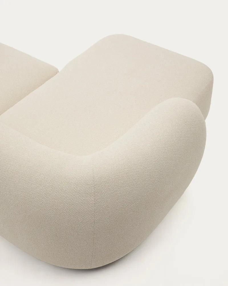 Martina ecru chenille 3-seater modular sofa with left chaise longue 287cm