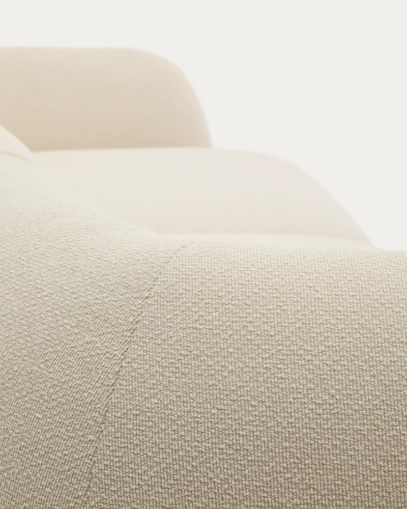 Martina ecru chenille 3-seater modular sofa with left chaise longue 287cm