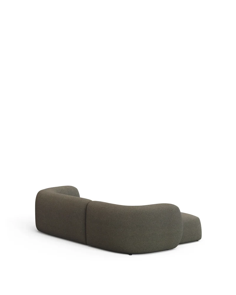 Martina green chenille 3-seater modular sofa with left chaise longue 287cm
