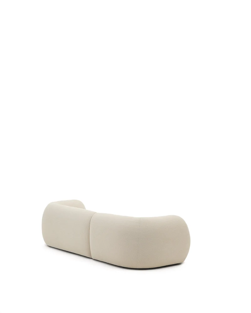 Martina ecru chenille 3-seater modular sofa with right chaise longue 287cm