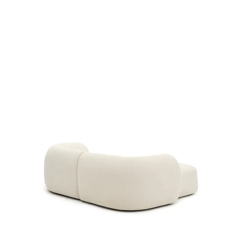 Martina ecru chenille 2-seater modular sofa with left chaise longue 230cm