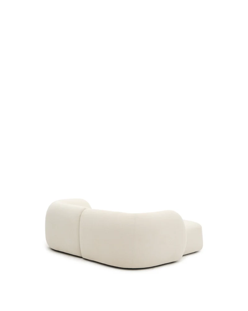 Martina ecru chenille 2-seater modular sofa with left chaise longue 230cm