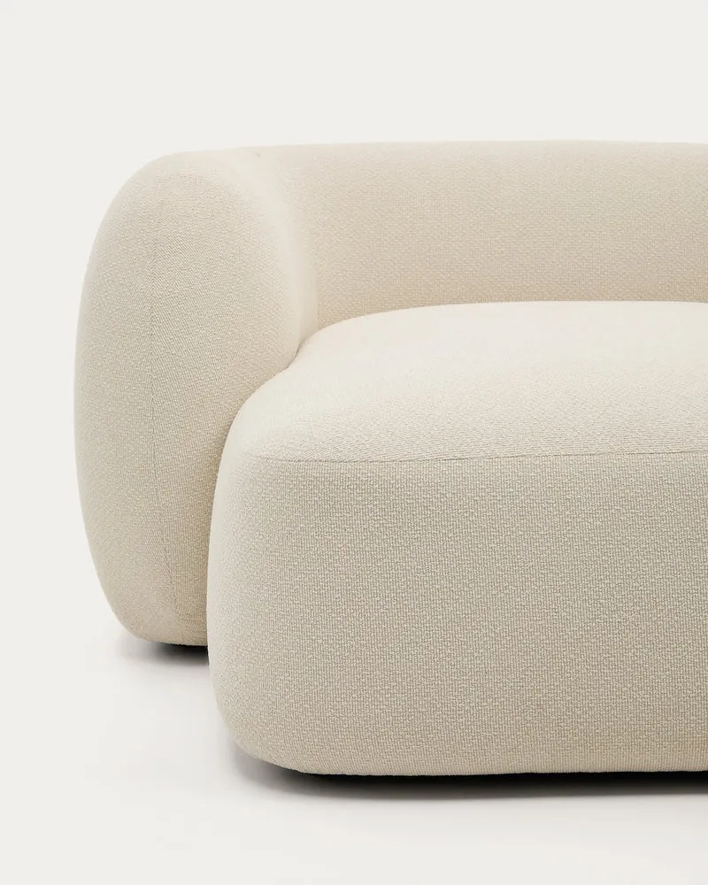 Martina ecru chenille 2-seater modular sofa with right chaise longue 230cm