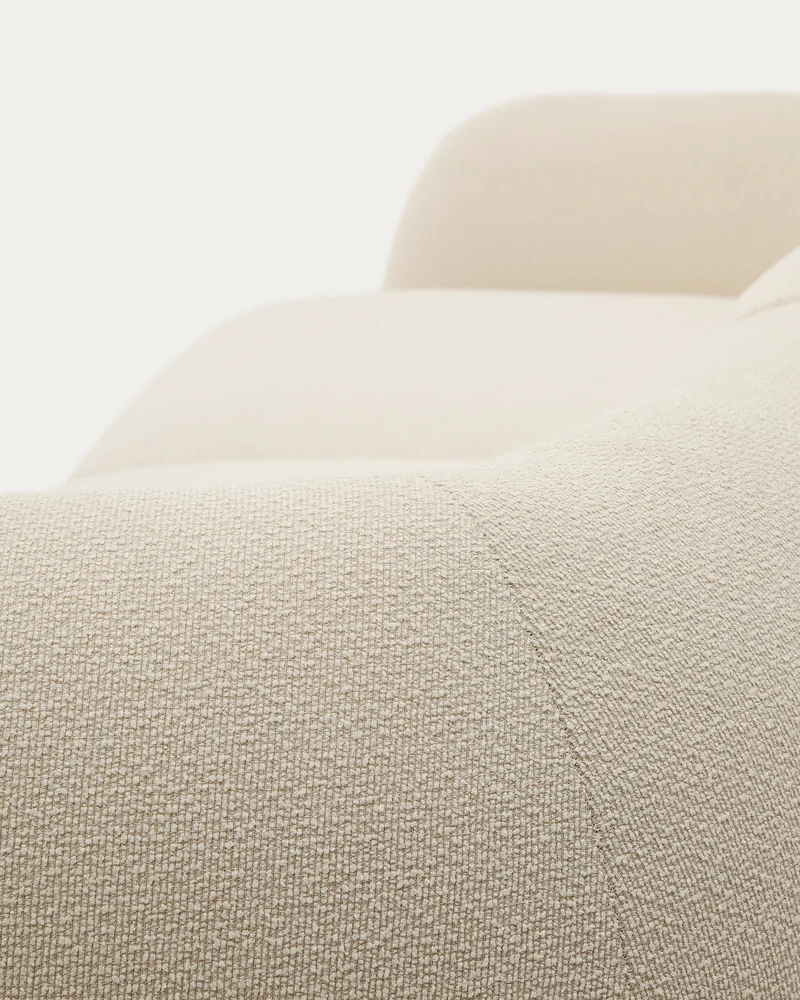 Martina ecru chenille 2-seater modular sofa with right chaise longue 230cm