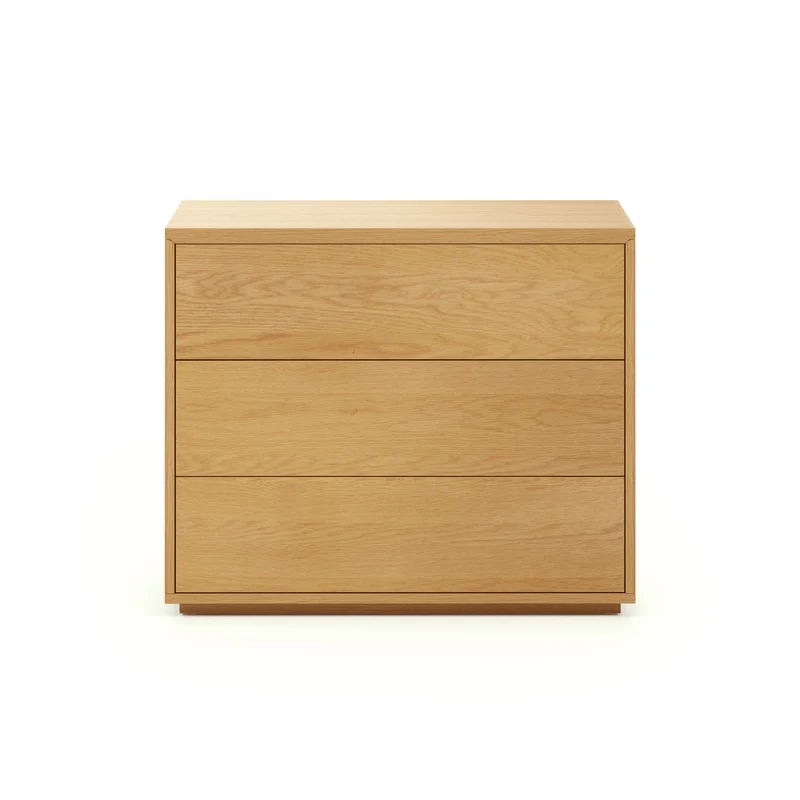 Abilen 3-drawer oak veneer chest of drawers, 90 x 75 cm, FSC™ certified