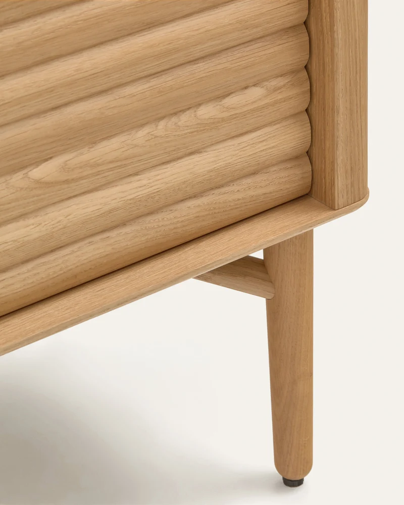 Lenon tall console with 4 oak wood doors and an oak veneer, 104.5 x 144 cm FSC MIX Credit
