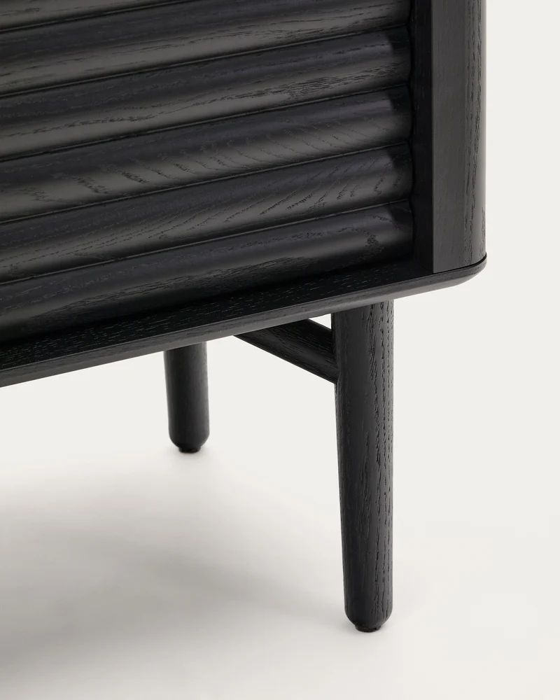 Lenon tall sideboard, 4 doors solid wood and black oak veneer 104,5x144 cm FSC Mix Credit