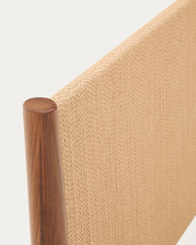 Elan bed in veneer and solid walnut wood with cord mattress 160 x 200 cm FSC Mix Credit