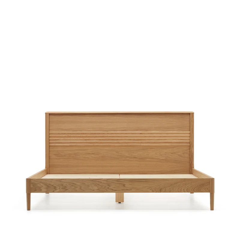 Lenon oak wood and veneer bed for 160 x 200 cm mattress, FSC MIX Credit