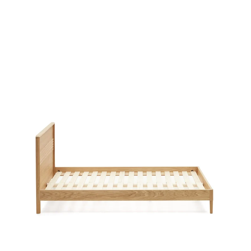 Lenon oak wood and veneer bed for 160 x 200 cm mattress, FSC MIX Credit