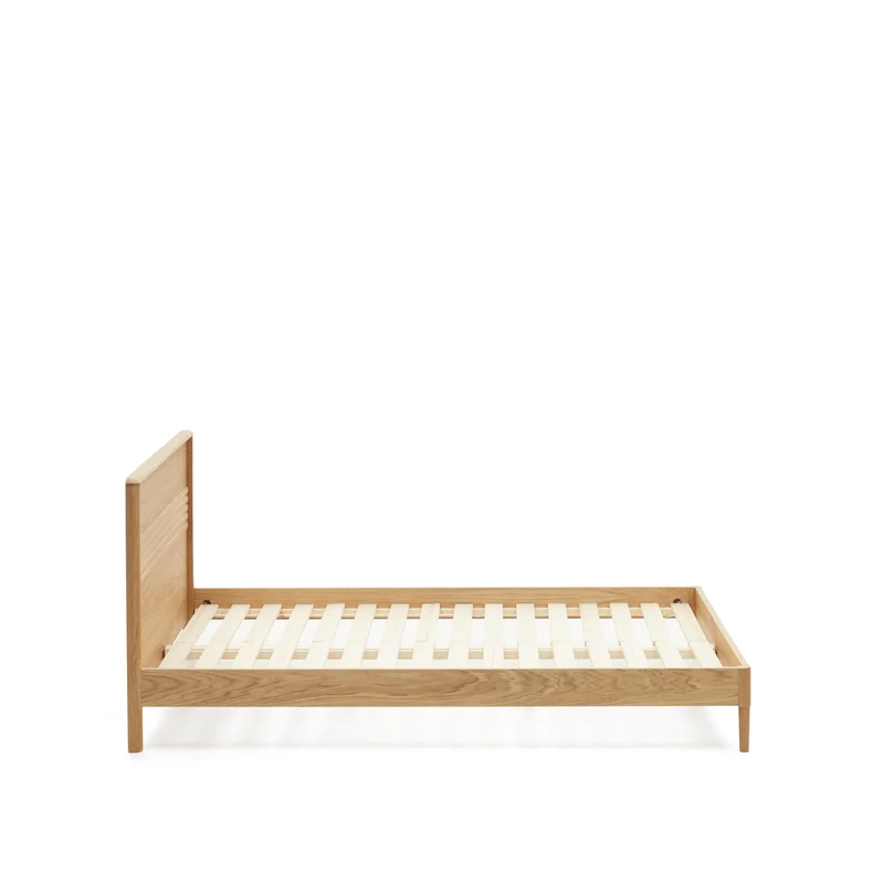 Lenon oak wood and veneer bed for 160 x 200 cm mattress, FSC MIX Credit