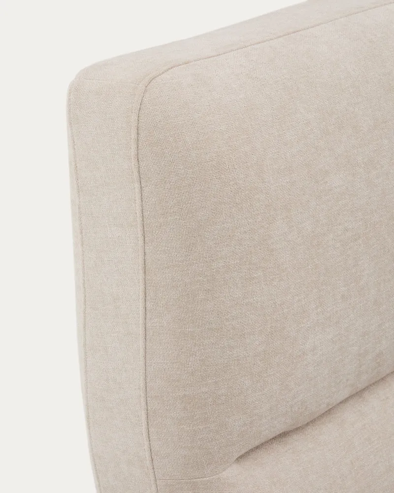 Dafra beige chenille removable-cover bed with ottoman base for 180 x 200 cm mattress