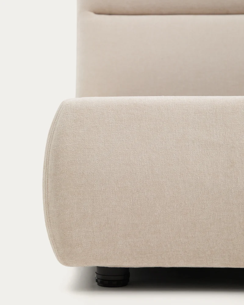 Dafra beige chenille removable-cover bed with ottoman base for 160 x 200 cm mattress