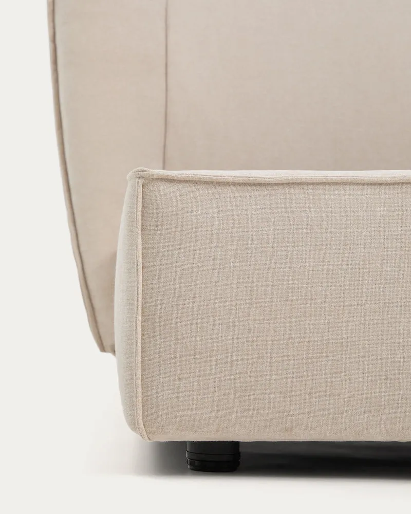 Arvian beige chenille removable-cover bed with ottoman base for a 180 x 200 cm mattress