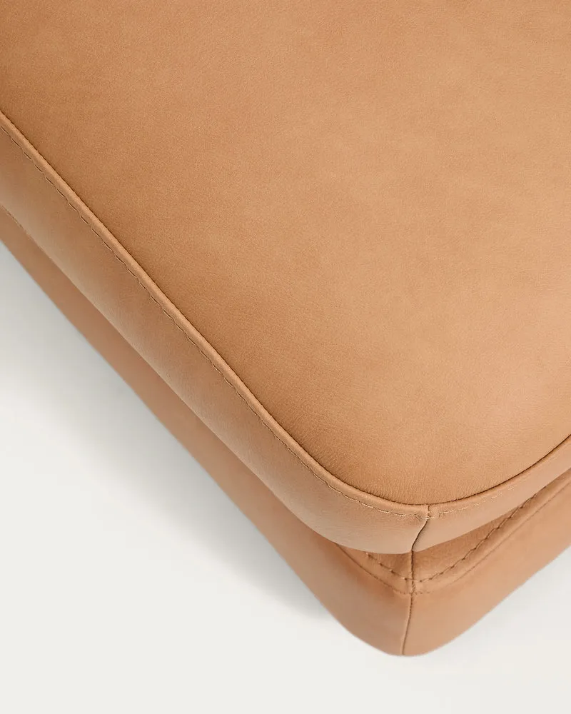 Gala Footrest - Brown Leather