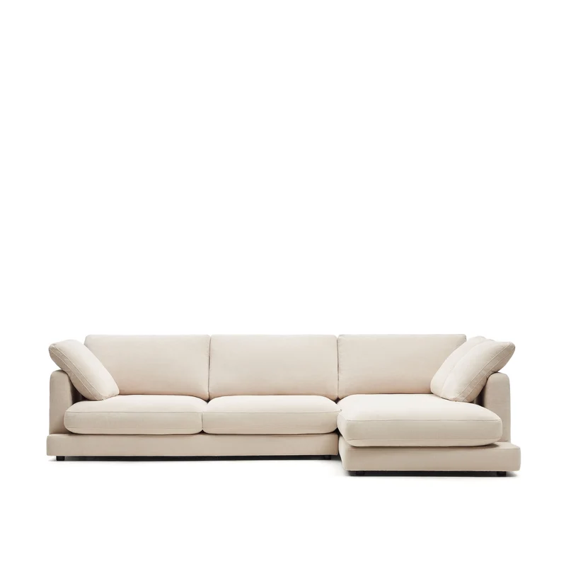 Gala 4-Seater with Chaise - Beige Chenille