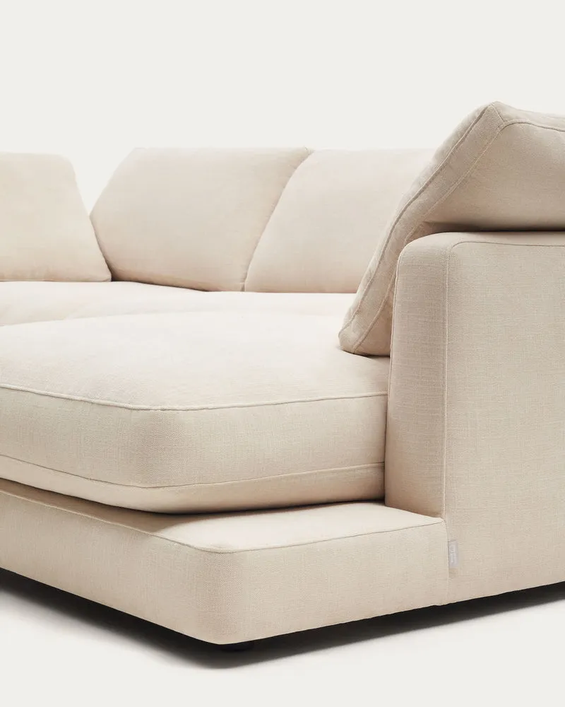Gala 4-Seater with Chaise - Beige Chenille