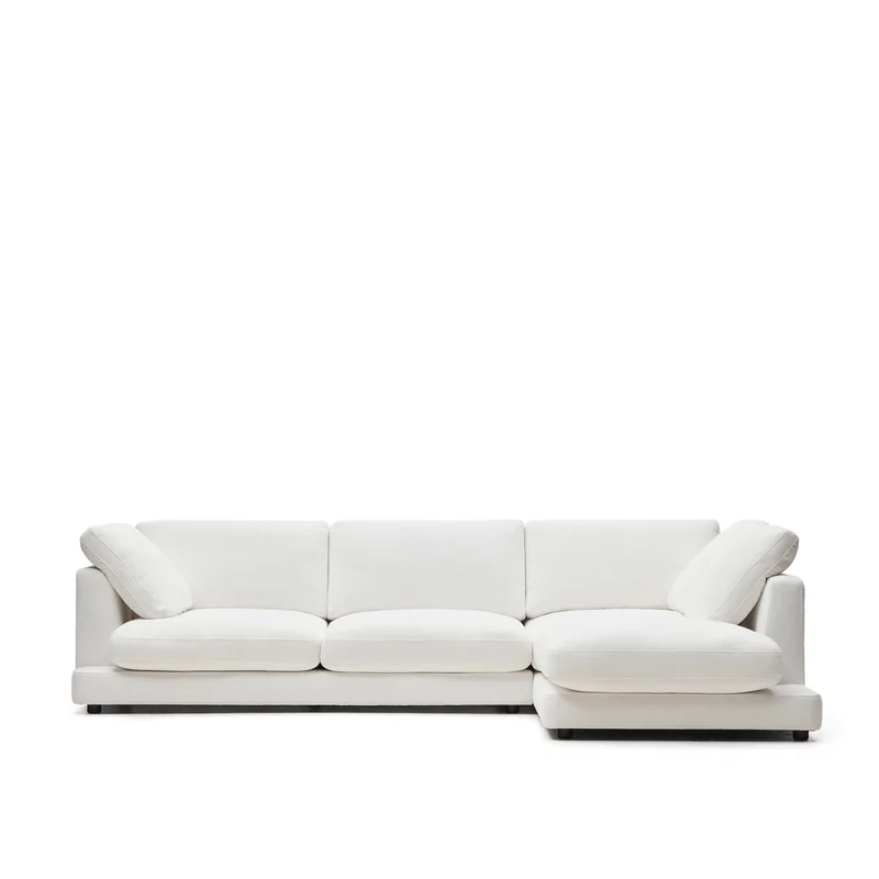 Gala 4-Seater with Chaise - White Chenille