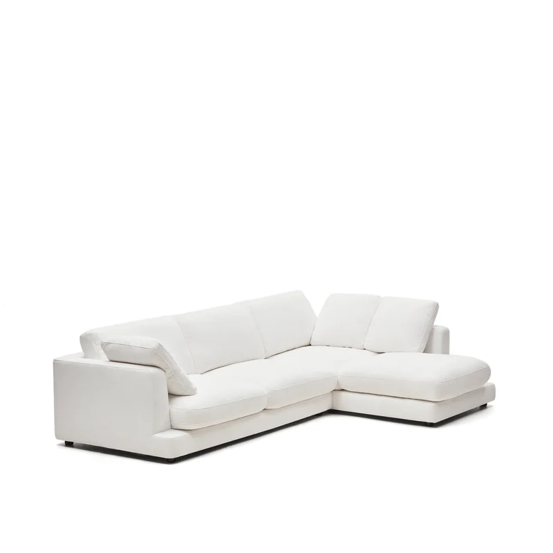 Gala 4-Seater with Chaise - White Chenille
