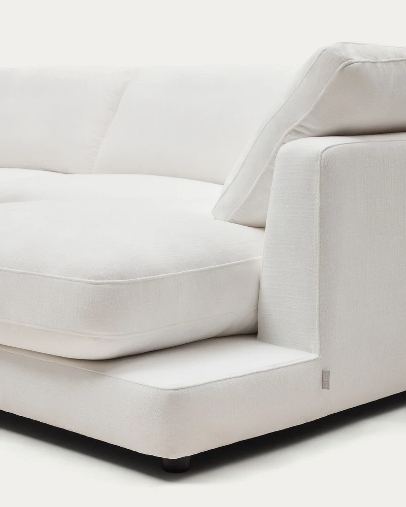 Gala 4-Seater with Chaise - White Chenille