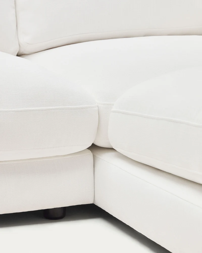 Gala 4-Seater with Chaise - White Chenille