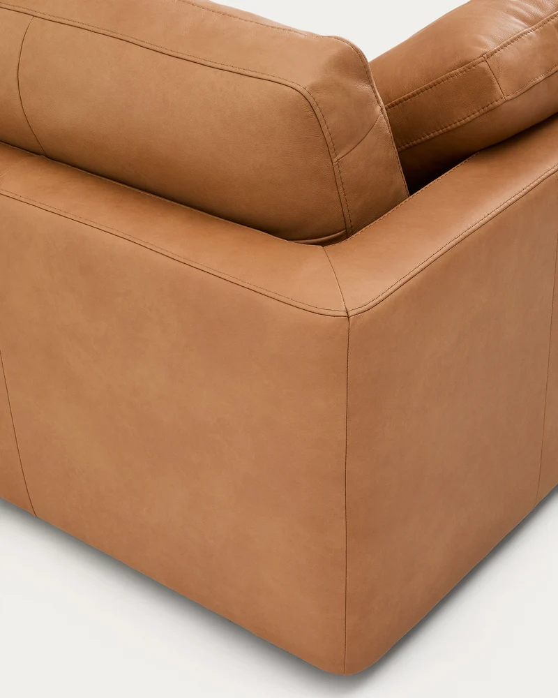 Gala 4-Seater with Chaise - Brown Leather