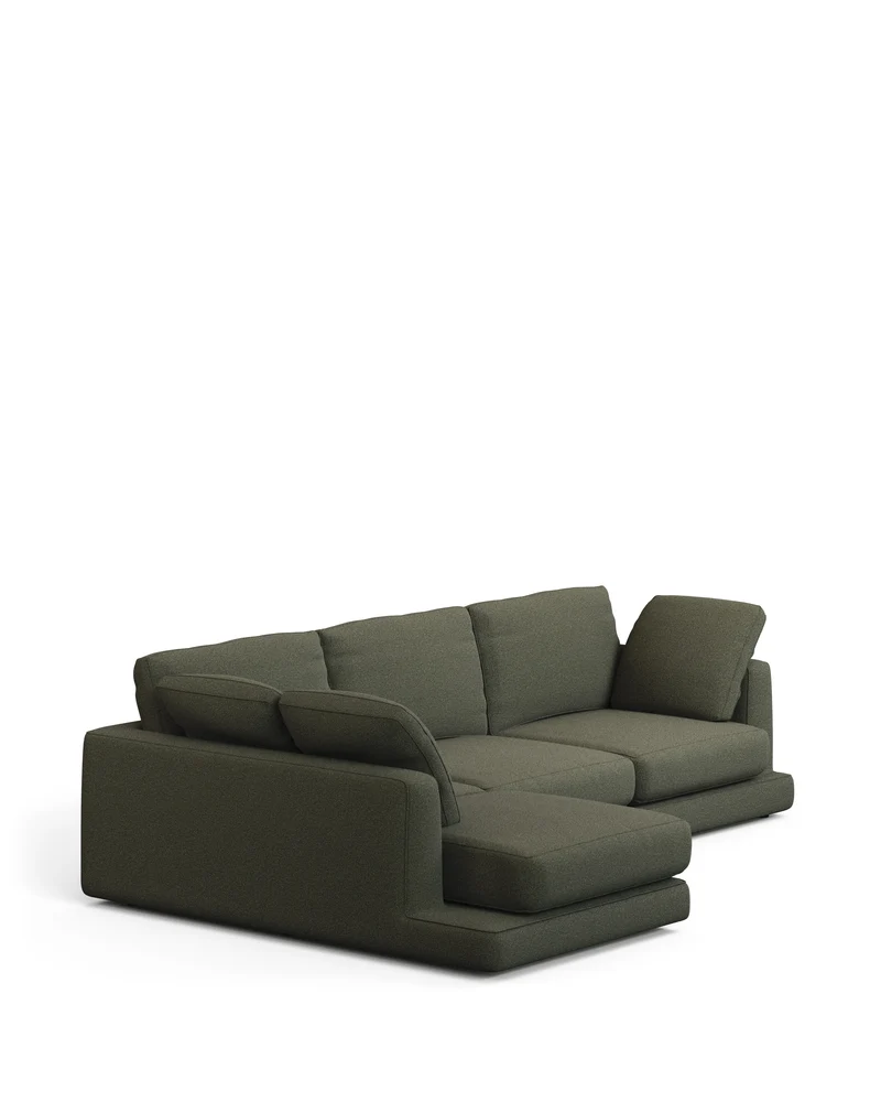 Gala 4-Seater with Chaise - Green Chenille