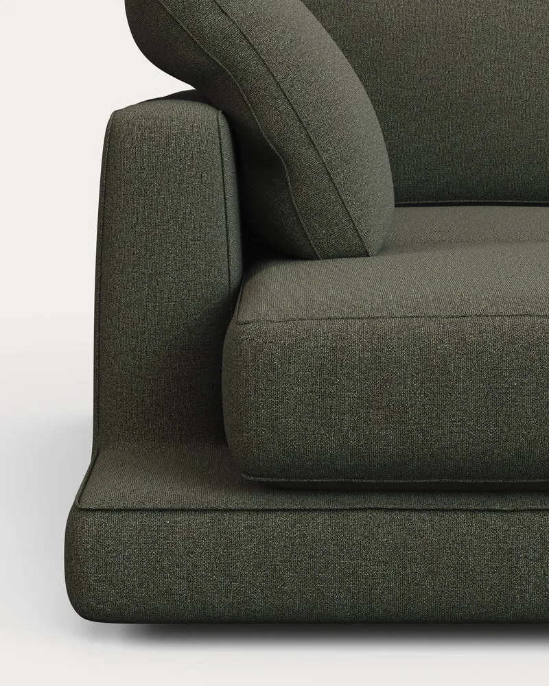 Gala 4-Seater with Chaise - Green Chenille