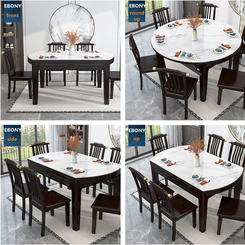 Ensemble de table à manger 2 en 1 en marbre