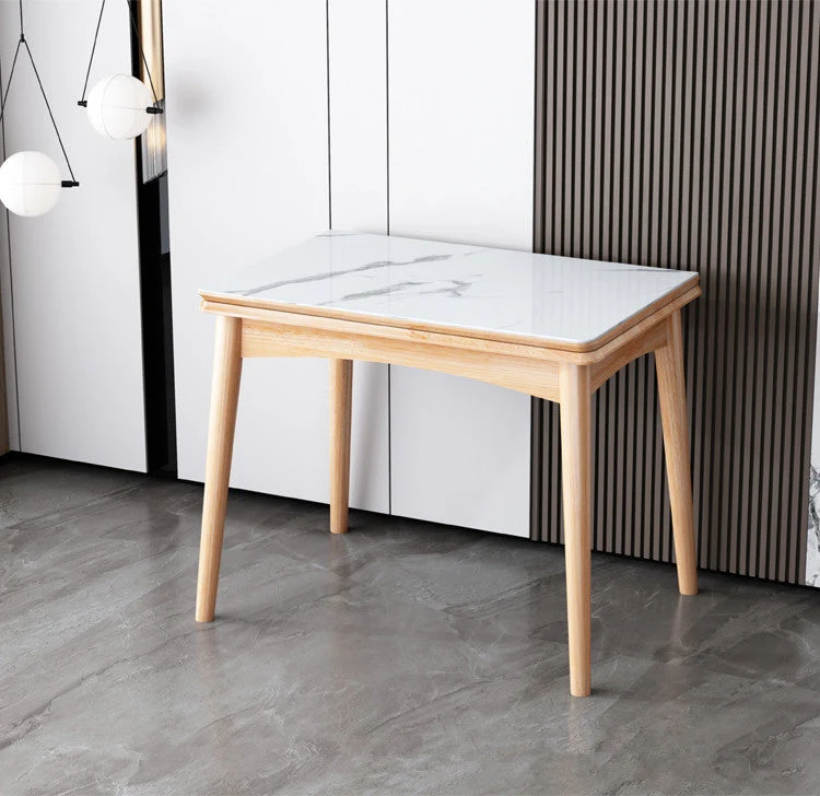 Table en bois massif pliable et extensible de conception peu encombrante