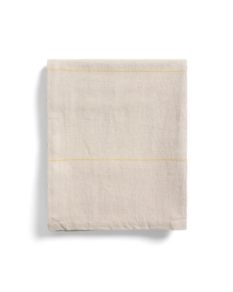 Ulaen beige cotton and linen tablecloth