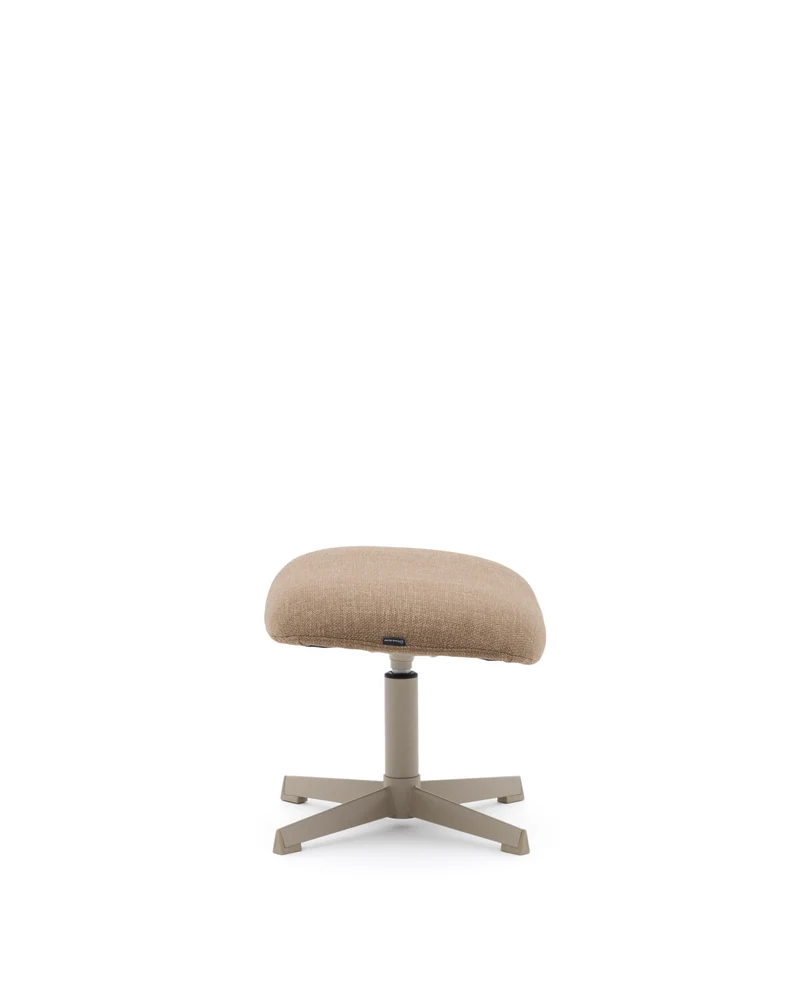 Jaspe swivel footrest in light brown and metal with a grey finish FSC™ 100%.