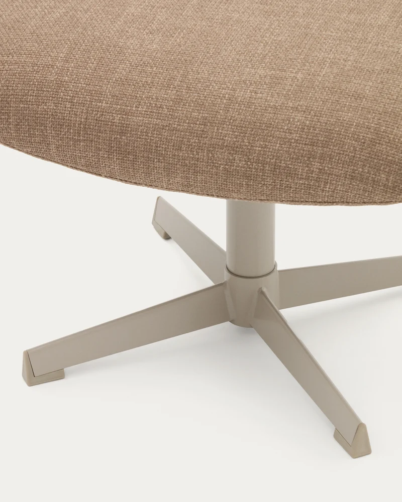 Jaspe swivel footrest in light brown and metal with a grey finish FSC™ 100%.