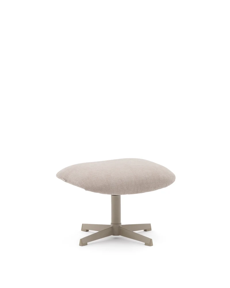 Jaspe swivel footrest in beige and metal with a grey finish FSC™ 100%.