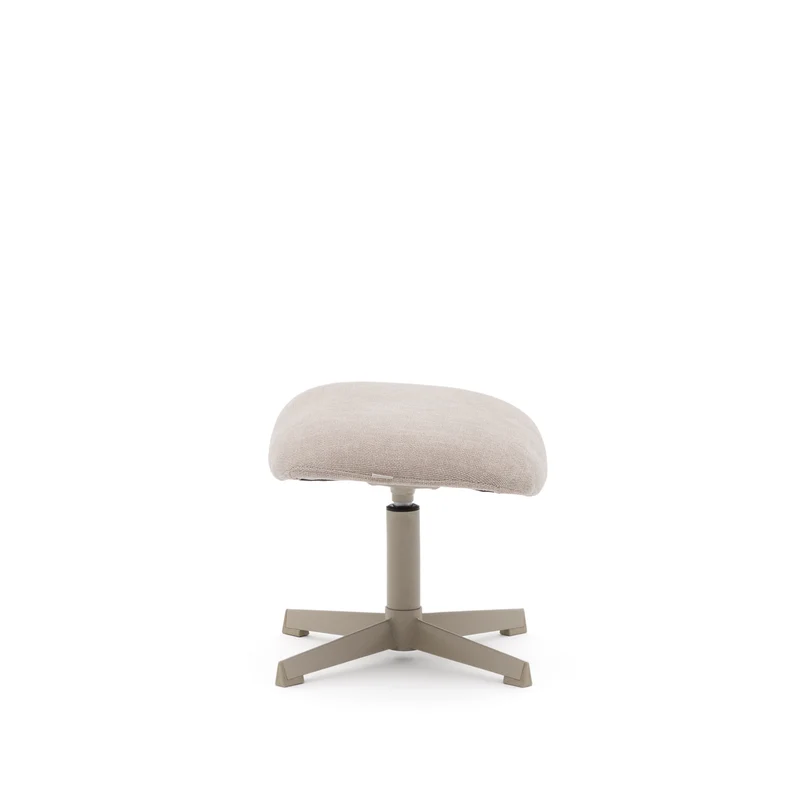 Jaspe swivel footrest in beige and metal with a grey finish FSC™ 100%.