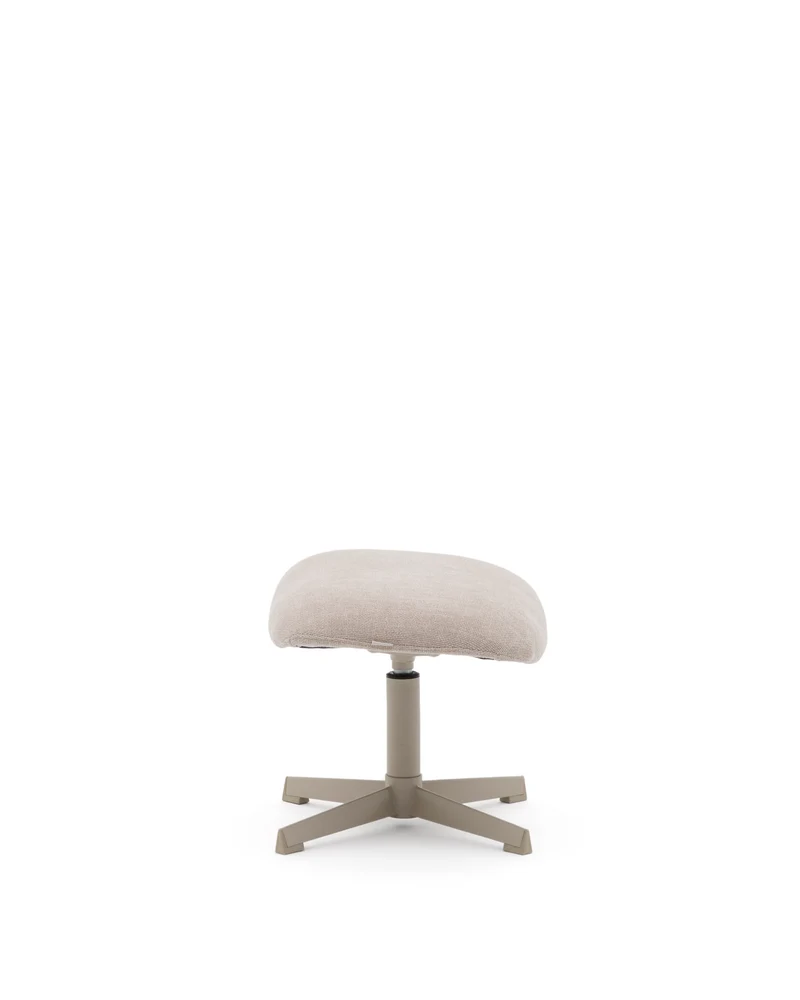 Jaspe swivel footrest in beige and metal with a grey finish FSC™ 100%.
