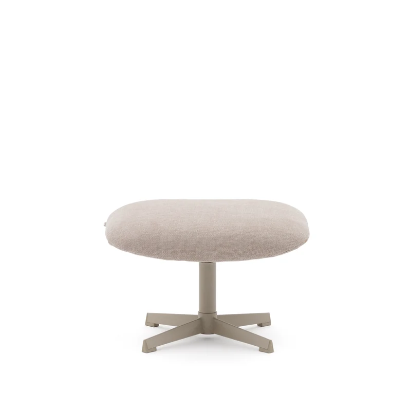 Jaspe swivel footrest in beige and metal with a grey finish FSC™ 100%.