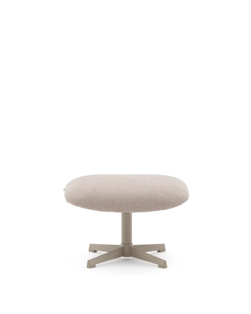 Jaspe swivel footrest in beige and metal with a grey finish FSC™ 100%.