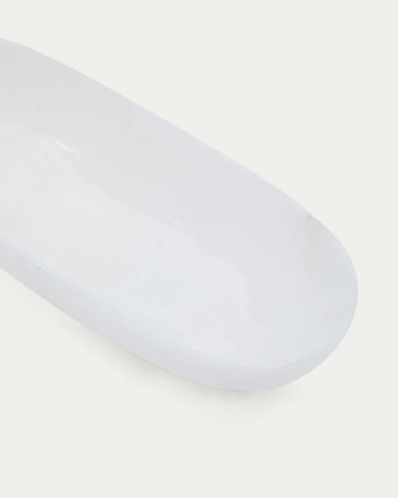 Eval white alabaster serving dish