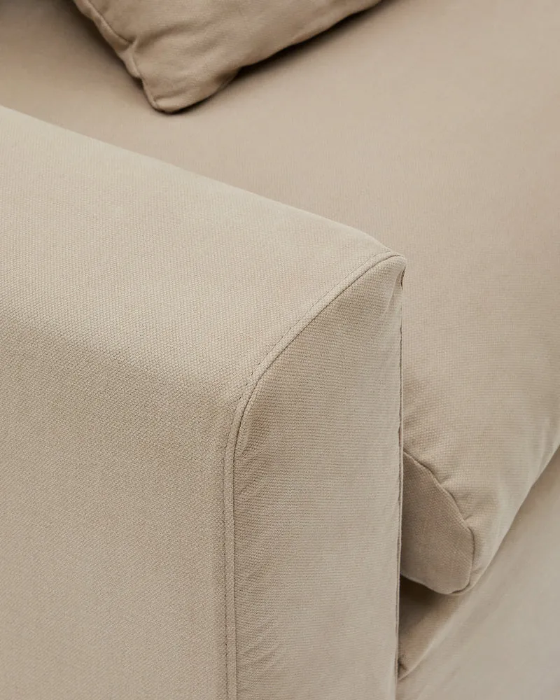 Nora 4-seater sofa cover in taupe linen and cotton