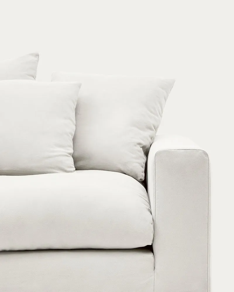 Nora 3-seater sofa cover in ecru linen and cotton