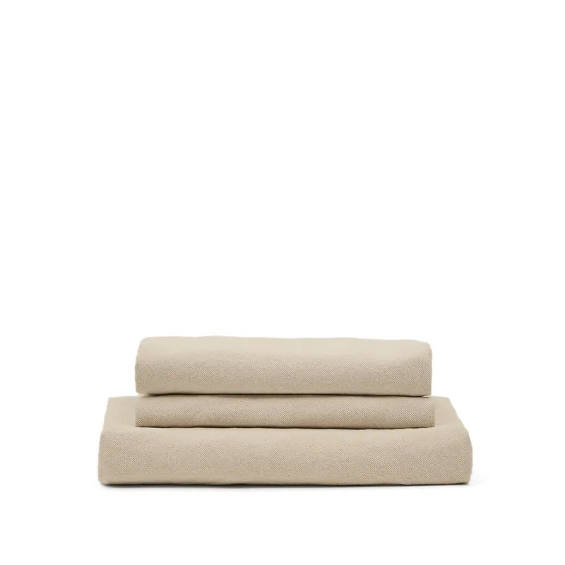 Nora armchair cover in taupe linen and cotton 140cm