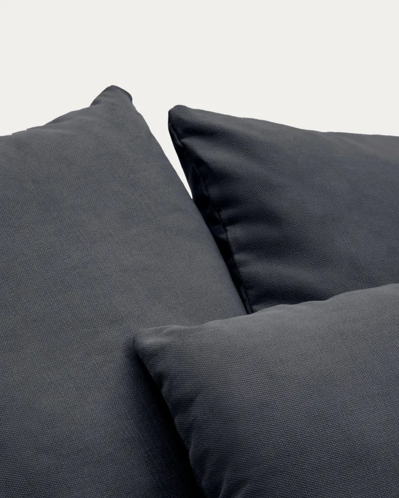 Nora armchair cover in anthracite grey linen and cotton 140cm